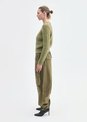 Fitted Crew Sweater in Cashmere Silk - Mossy - CO Collections